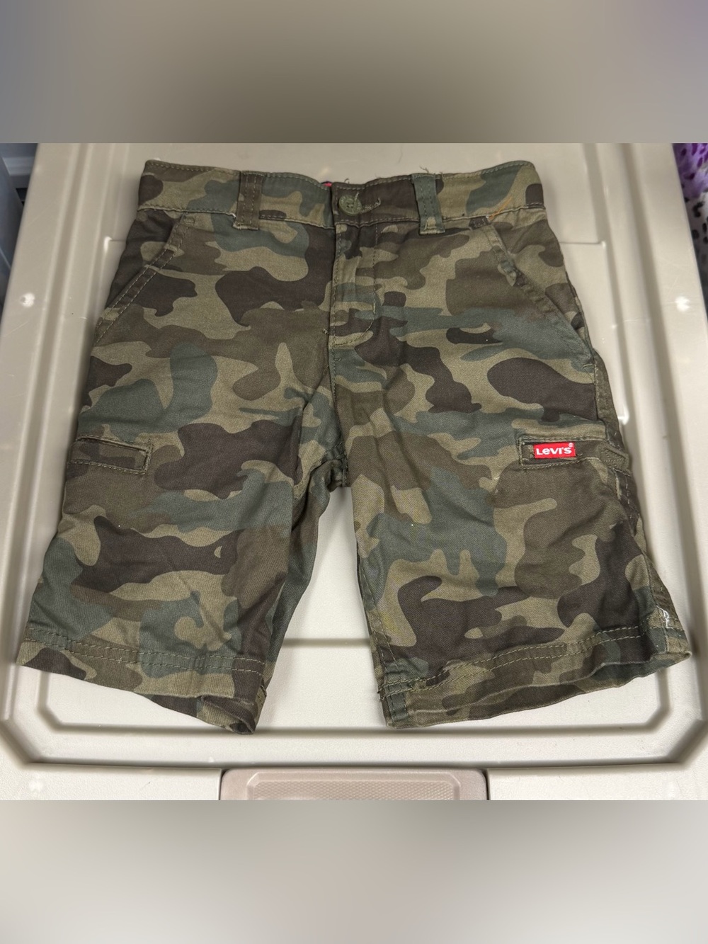Levi’s boys size 6 camouflage Shorts Green Adjustable Waistband new
